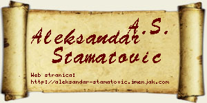 Aleksandar Stamatović vizit kartica